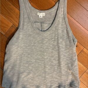 Basin + Range light Gray cropped Knit Tank Top - Scoop Neck
